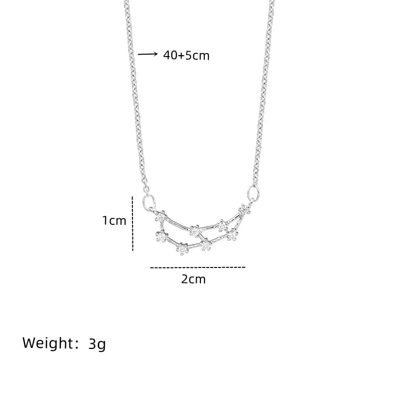 Zodiac Symbol Pendant Necklace – Minimalist Silver Collarbone Pendant Necklace Nixie