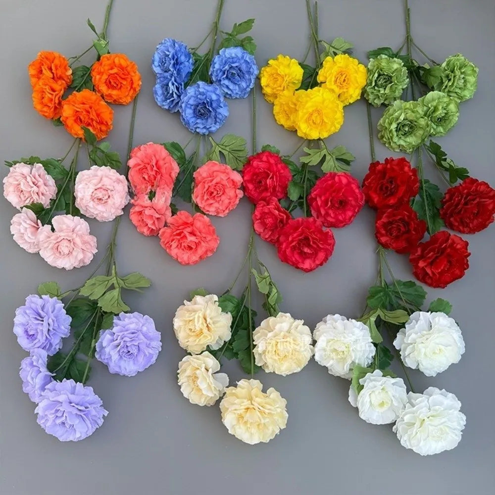 4-Head Pink Peony Artificial Silk Flowers – Long Stem Faux Floral Artificial Silk Flowers Nixie