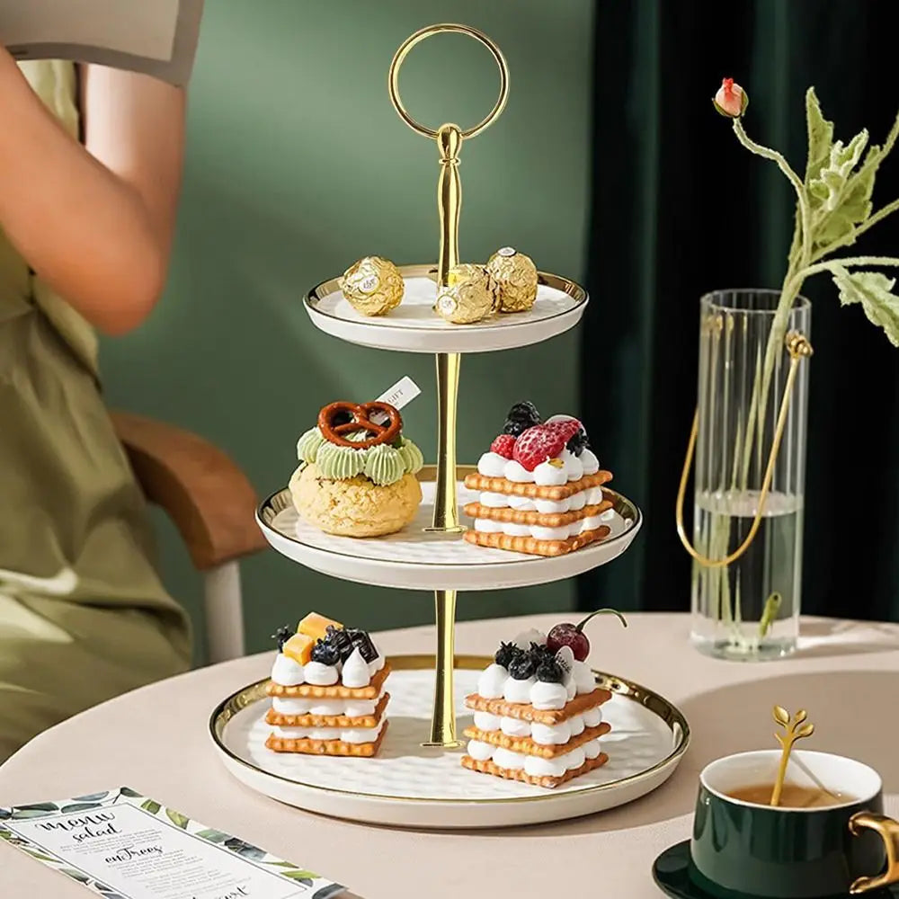 2 & 3 Tier Zinc Alloy Cake Plate Stand – Cupcake Dessert Holder Cake Plate Stand Nixie