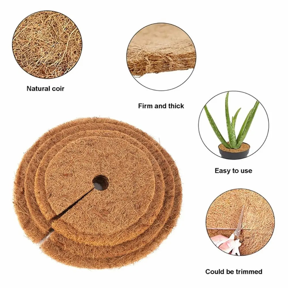 Natural Coconut Fiber Pot Mat – Weed Barrier Mulch Disc Garden Mulch Mat Nixie