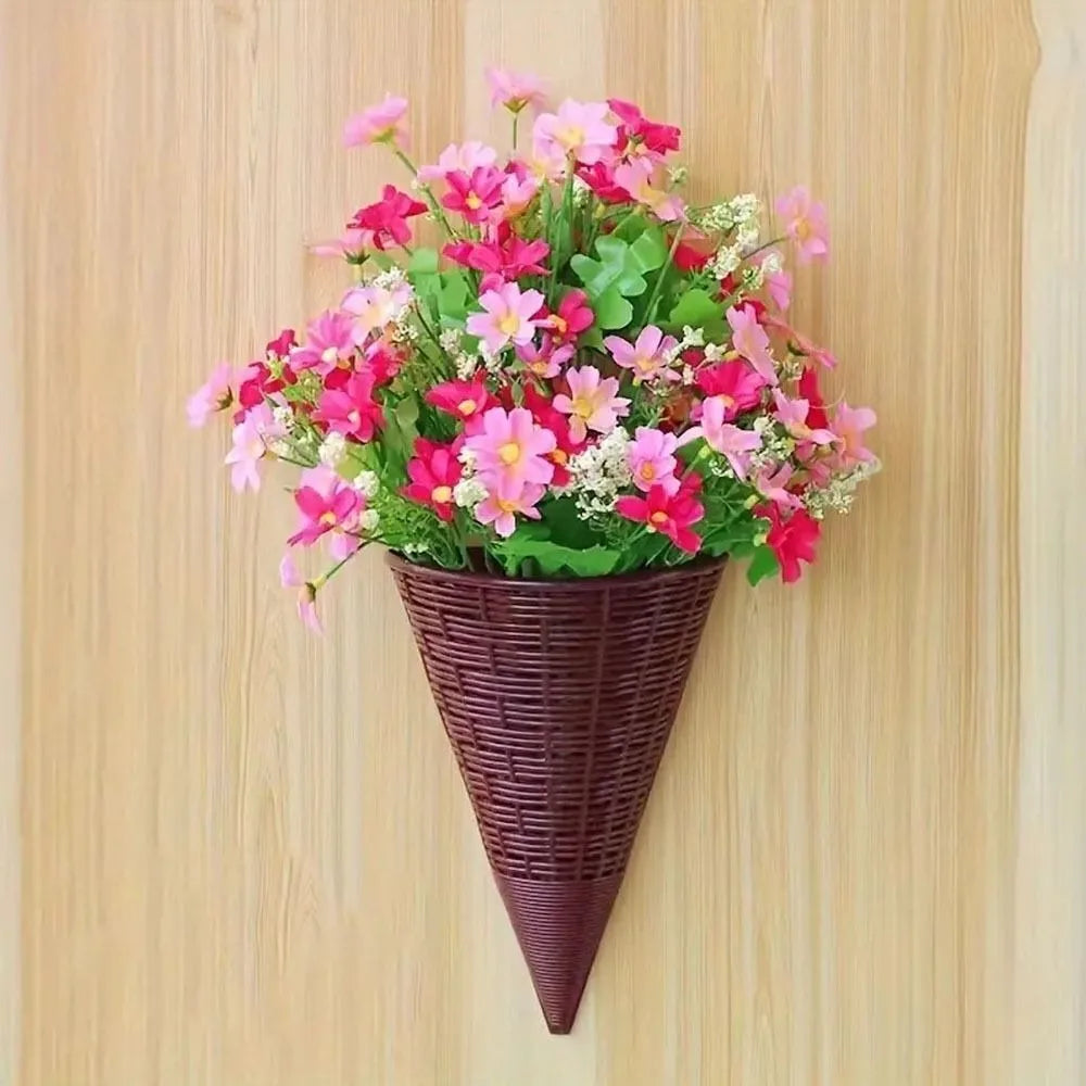 Fan-Shaped Hanging Flower Basket | Rattan-Style Wall Décor Hanging Flower Basket Nixie