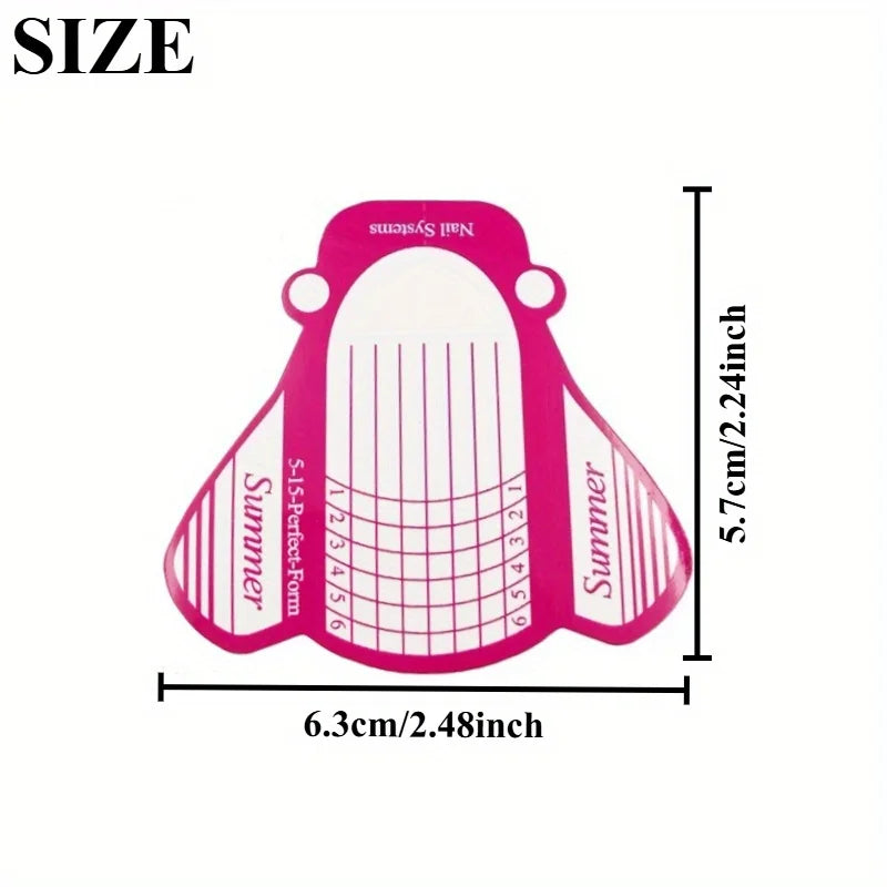 100PCS Paper Nail Forms – Gel Nail Extension Builder | Nixie Nail Extension Forms Nixie