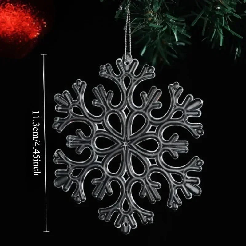 Christmas Snowflake Ornaments Transparent Acrylic Hanging Décor Christmas Ornaments Nixie