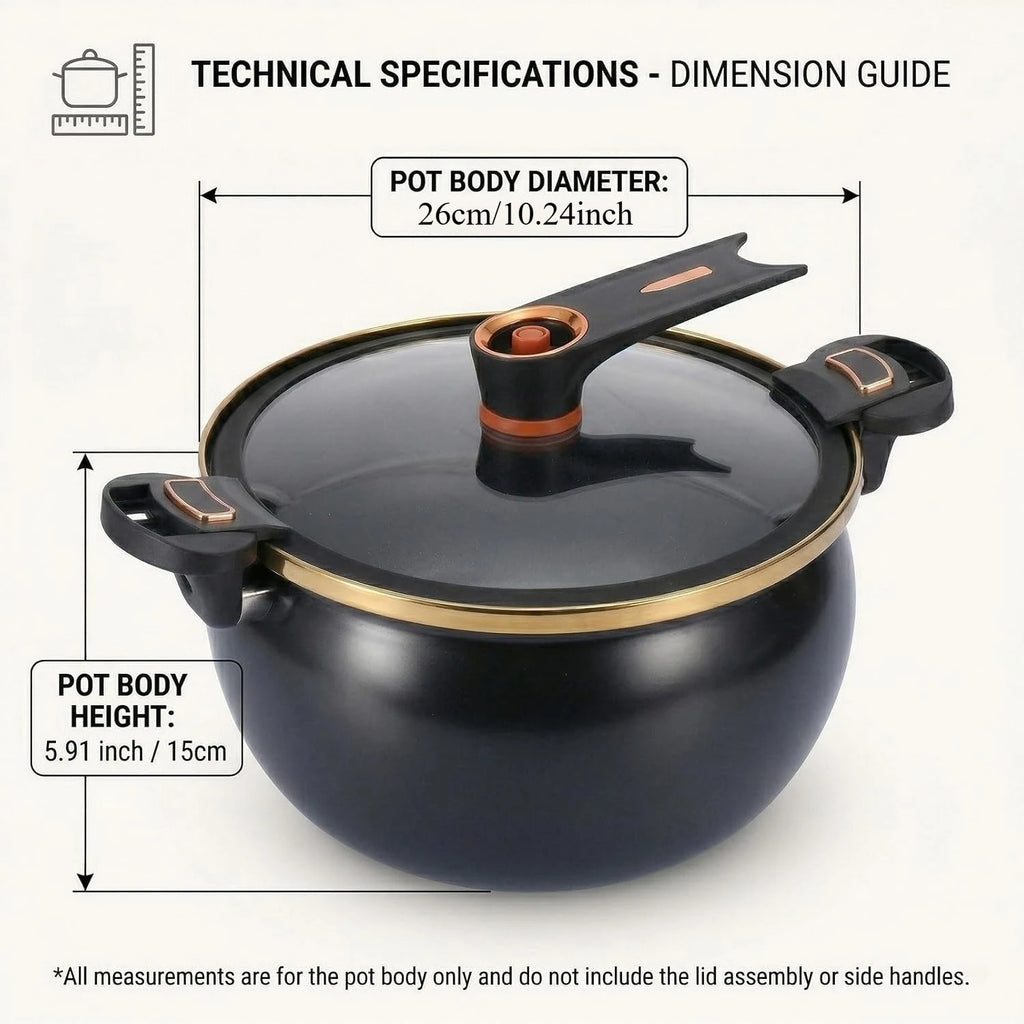 FEB.WIND 8L Cast Iron Ceramic Soup Pot – Gas & Induction Ceramic Soup Pot Nixie