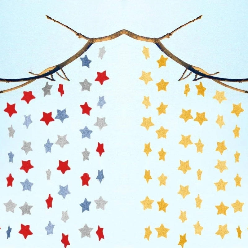 Gold Glitter Star Garland 2.5M – Party Hanging Banner Party Garland Banner Nixie
