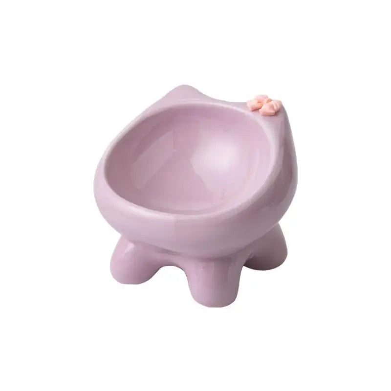 15° Tilted Ceramic Cat Bowl | Elevated Whisker-Friendly Pet Bowl Ceramic Cat Bowl Nixie