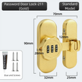 Zinc Alloy Mechanical Password Lock – 90/180° Sliding Door Bolt Mechanical Door Lock Nixie Gold