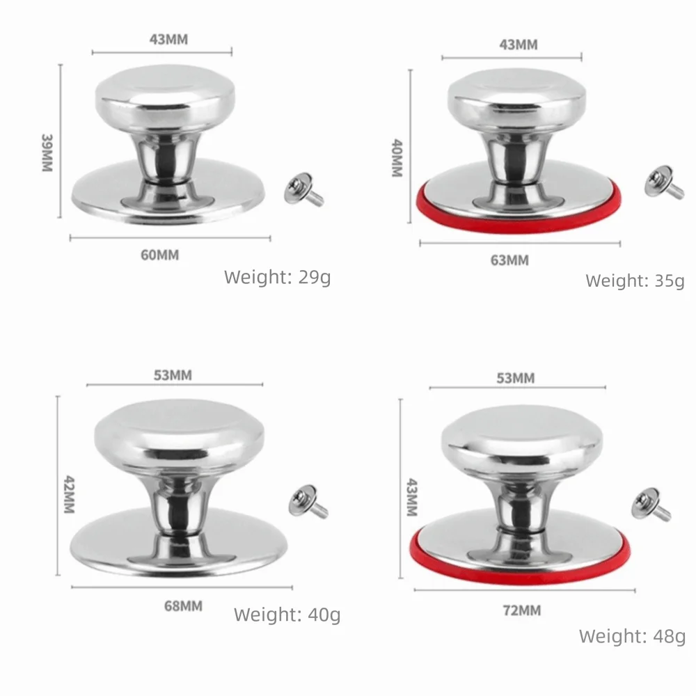 Stainless Steel Pot Lid Knob – Universal Heat-Resistant Handle Cookware Lid Knob Nixie