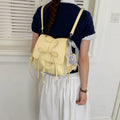 Women's Bow-Tie PU Crossbody Backpack | Multi-Wear Korean Style Crossbody Backpack Nixie Yellow (No Charm)