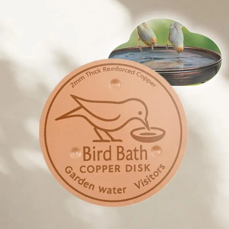 Copper Bird Bath Cleaner Disc – Natural Water Purifier & Decor Bird Bath Accessory Nixie