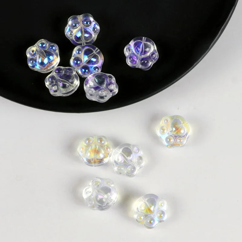 20pcs Cat Claw Glass Beads 13x15mm DIY Jewelry Making DIY Jewelry Beads Nixie