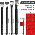 Lathe Boring Bar Set S06K–S10K SCLCR06 + 10 Carbide Inserts Boring Bar Set Nixie set