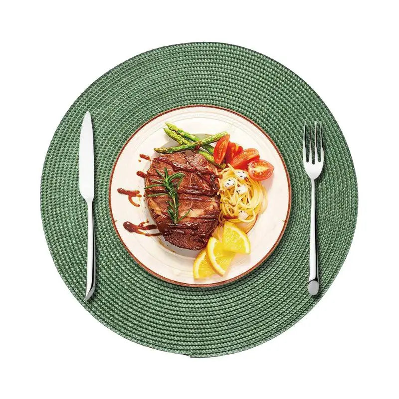 Round 38cm Woven Christmas Placemat – Heat-Resistant Table Mat