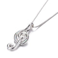 Music Note Opal Pendant Necklace – Silver Blue White Pendant Necklace Nixie Light Yellow Gold Color
