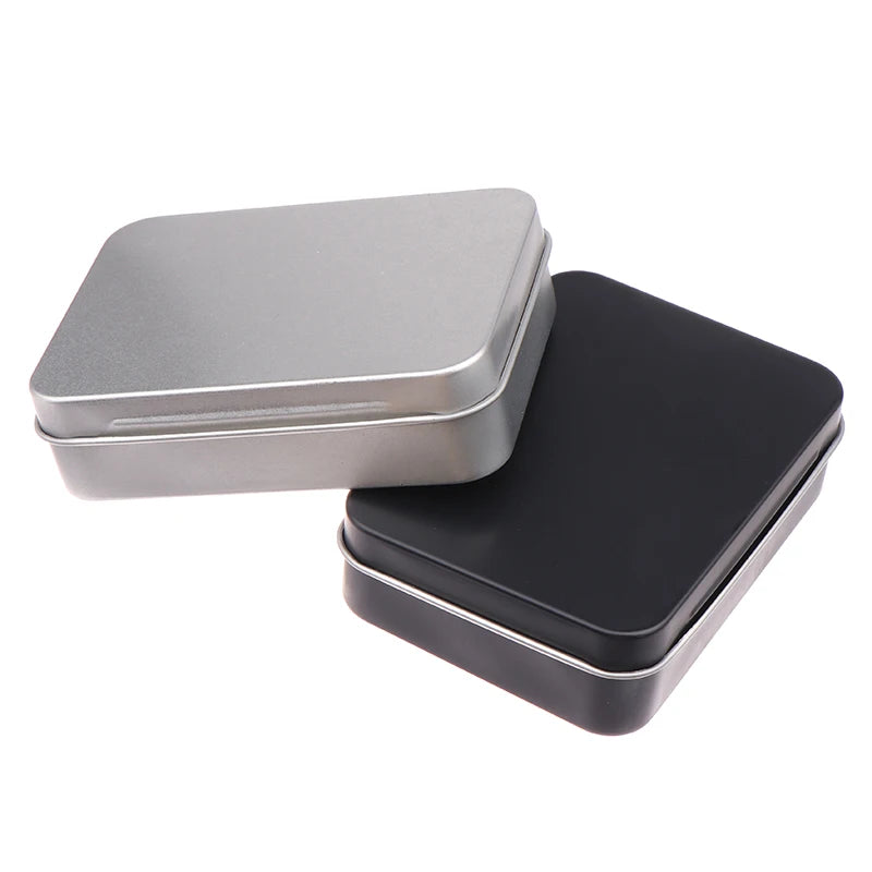Iron Storage Box Frosted Finish Metal Tin with Hinged Lid Metal Storage Tin Nixie