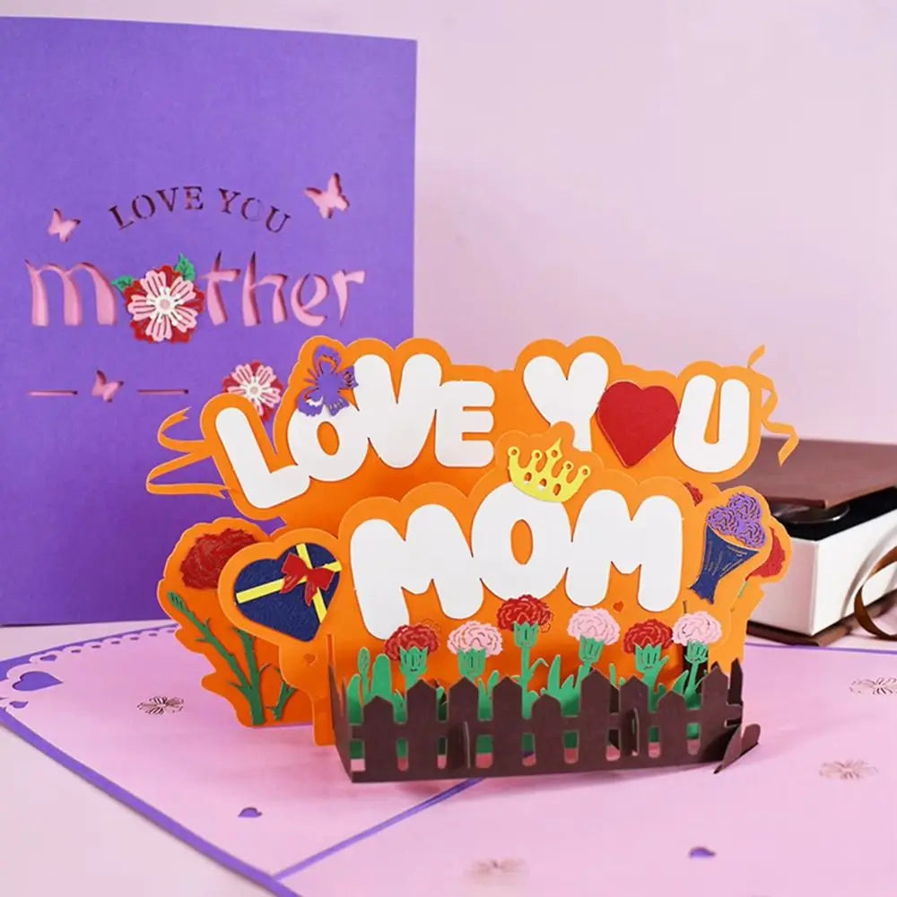 3D Pop-Up Mother's Day Card – Floral Writable Greeting Card Pop-Up Greeting Card Nixie