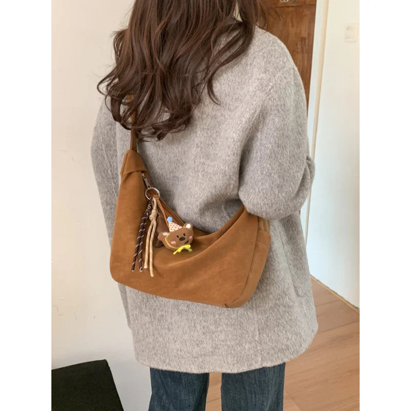 Vintage Suede Hobo Bag Women – Large Capacity Work Tote Women's Hobo Bag Nixie