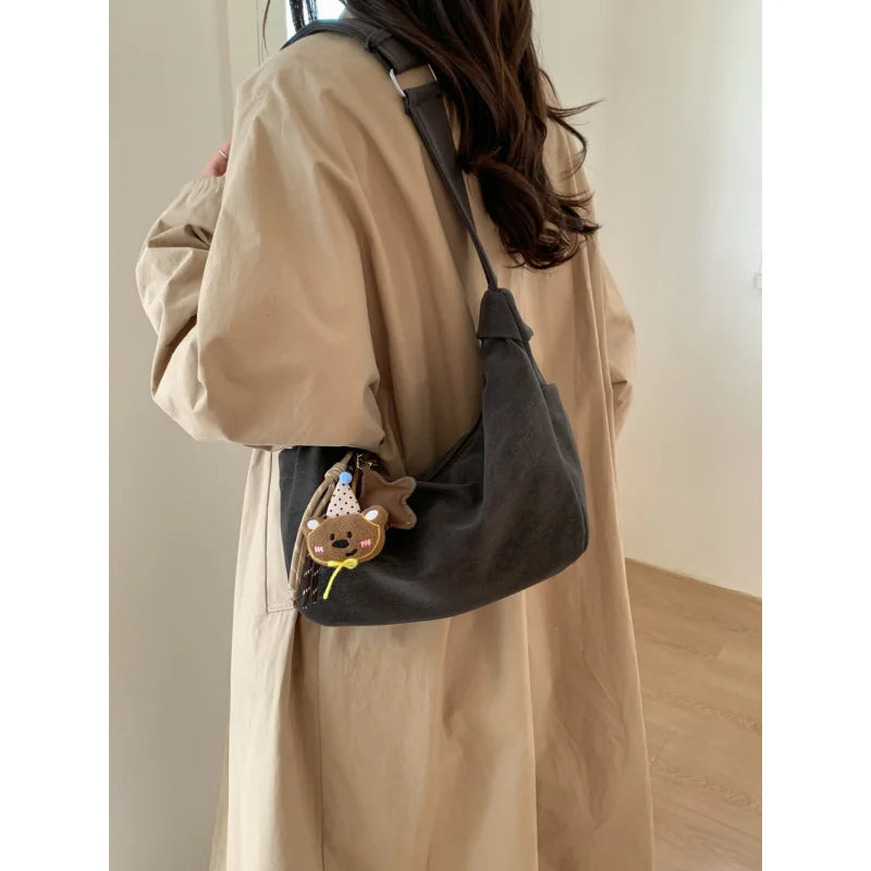 Vintage Suede Hobo Bag Women – Large Capacity Work Tote Women's Hobo Bag Nixie