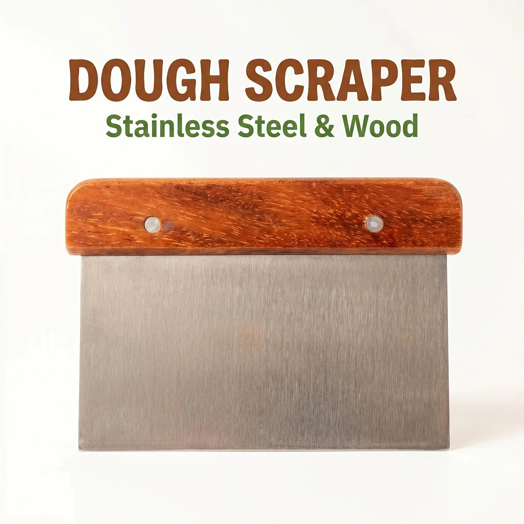 Wooden Handle Stainless Steel Dough & Bench Scraper Bench Scraper Nixie