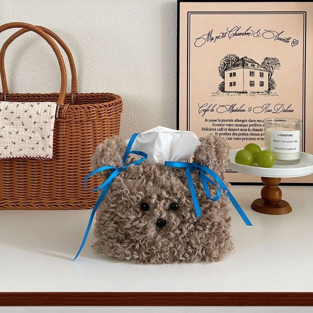 Nordic Plush Tissue Box Cover – Cute Puppy Dog Design Tissue Box Cover Nixie