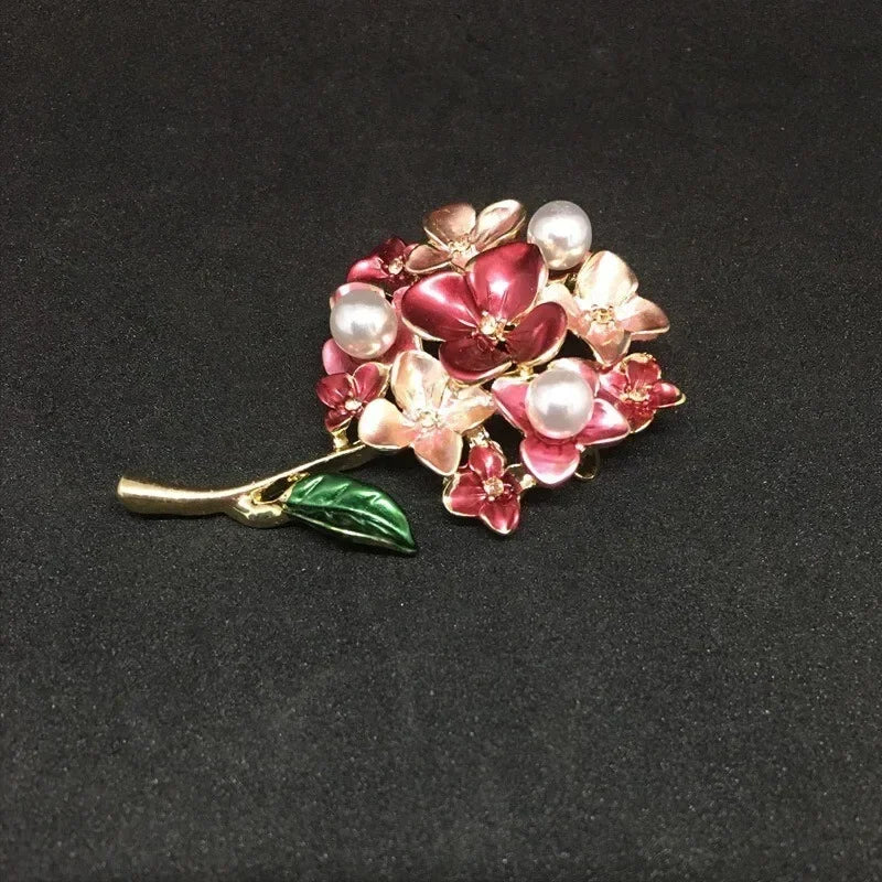 Red Flower Bud Brooch – Glass & Zinc Alloy Fashion Pin Fashion Brooch Pin Nixie