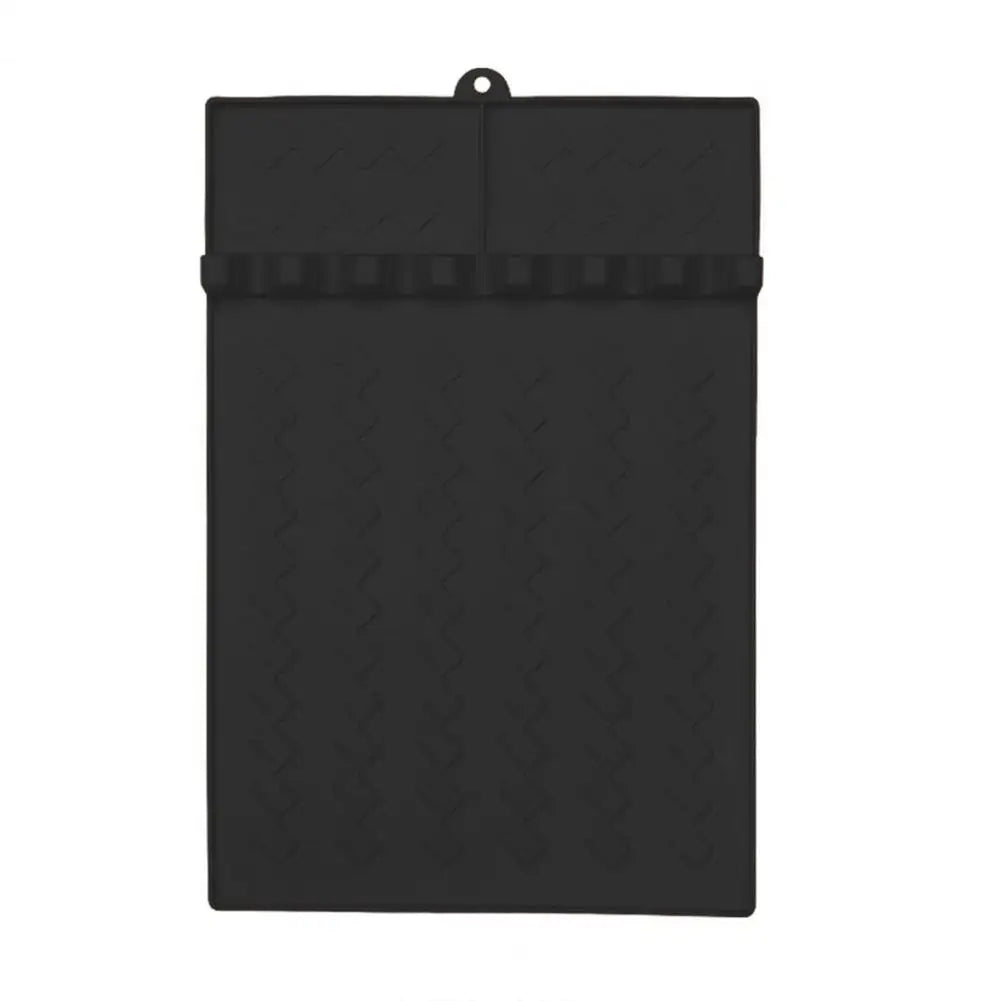 Food-Grade Silicone BBQ Grill Mat – Non-Slip Spatula Holder Silicone Grill Mat Nixie Black