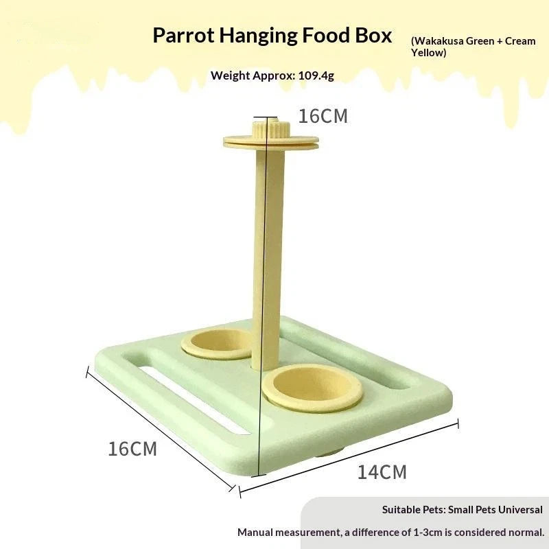 Parrot Hanging Dual Feeder Bowl – Food-Safe PLA Bird Accessory Bird Feeder Bowl Nixie A1