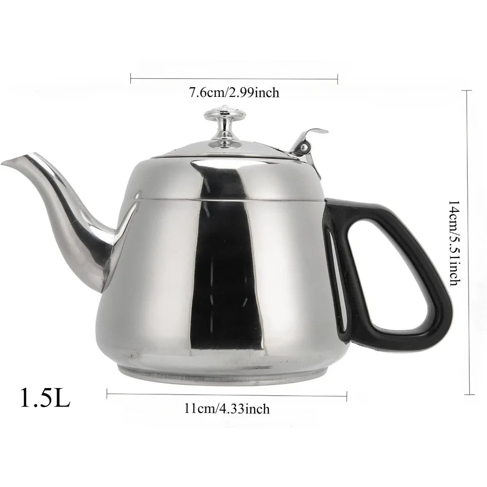 Stainless Steel Teapot 1.2L/1.5L | Loose Leaf Tea Filter