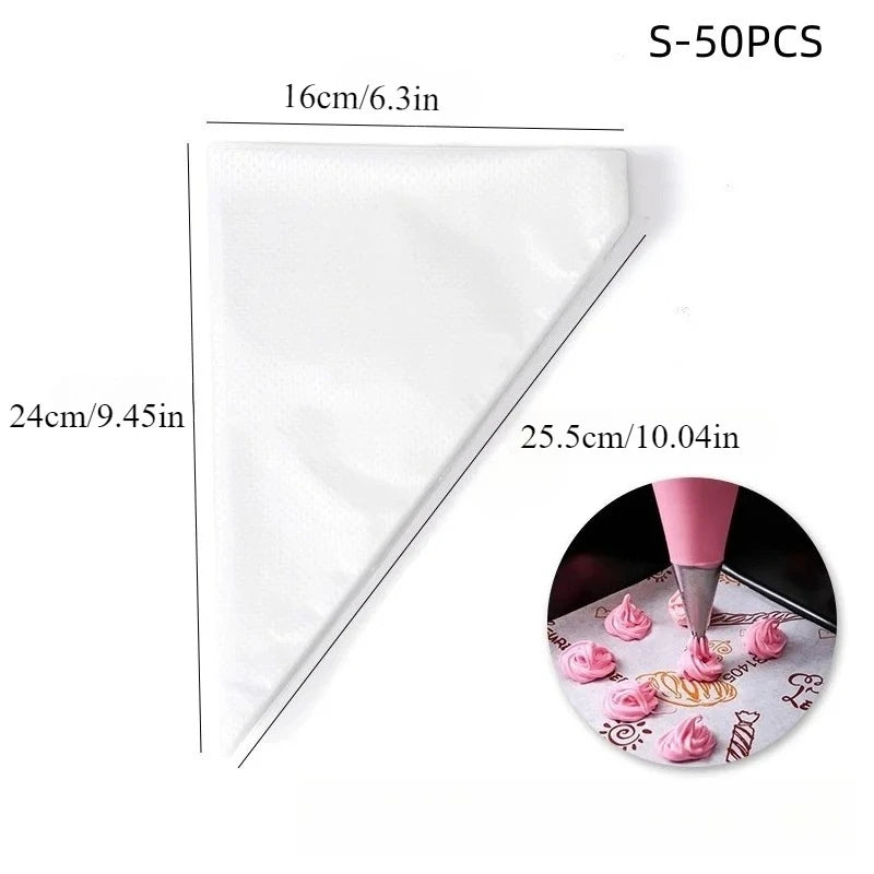 50pcs Disposable Piping Bags for Cake Decorating S M L – Nixie Disposable Piping Bags Nixie S 50PCS