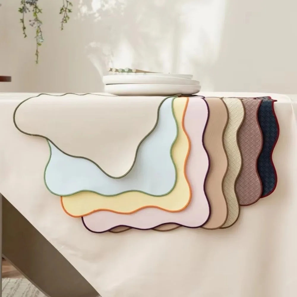 Nordic Lace Edge Waterproof Placemat | Oil-Proof Heat-Resistant Dining Placemat Nixie