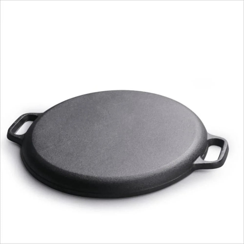 Cast Iron Frying Pan Double Handle – BBQ, Grill & Kitchen Cast Iron Skillet Nixie
