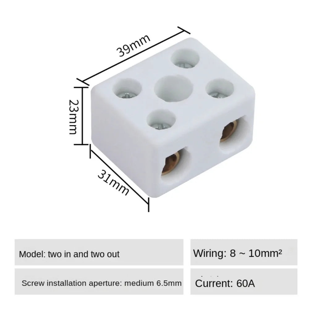 Ceramic Wiring Terminal Block – 1 In/1 Out & 2 In/2 Out Screw Ceramic Terminal Block Nixie