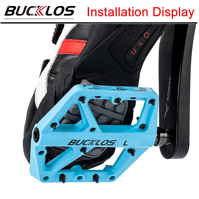 BUCKLOS Ultralight Nylon MTB Flat Pedals DU Bearing 9/16" Bicycle Flat Pedals Nixie