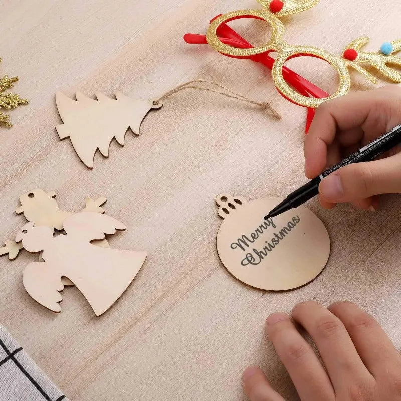 DIY Blank Wooden Christmas Ball Ornaments – Round Wood Baubles DIY Wood Ornaments Nixie
