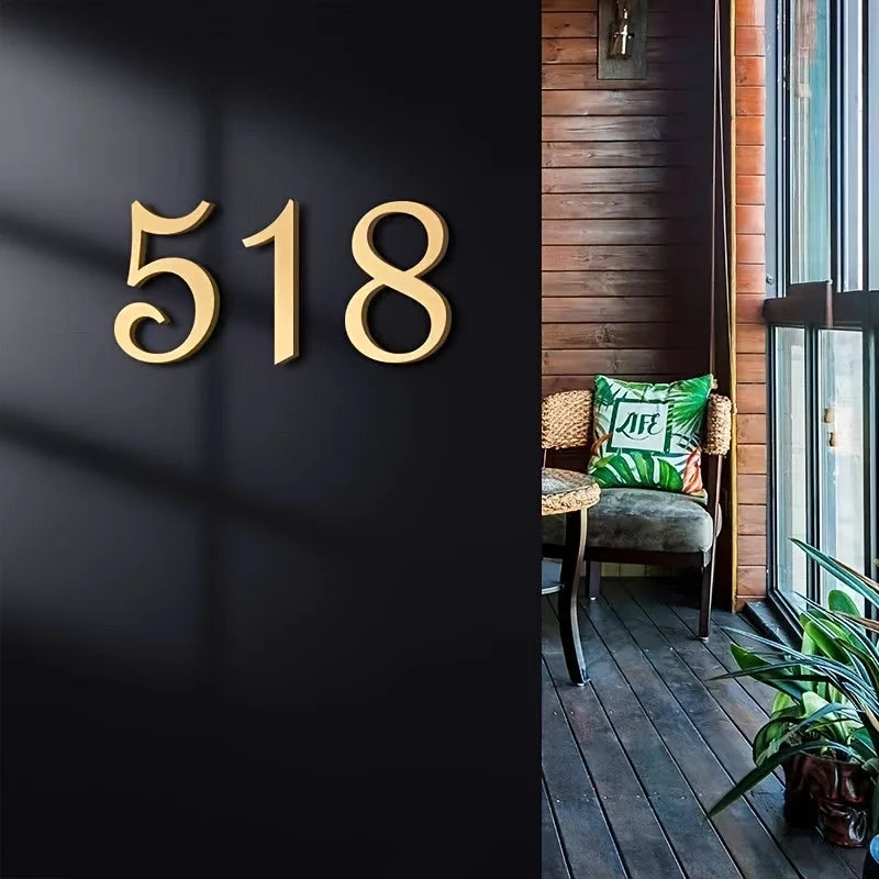 5cm Gold 3D Acrylic House Number Doorplate – DIY Address Sign House Number Sign Nixie