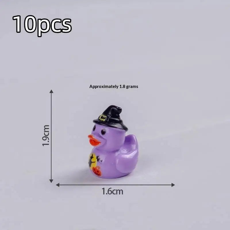 Halloween Mini Resin Duck Figurines – 10pc Spooky Set