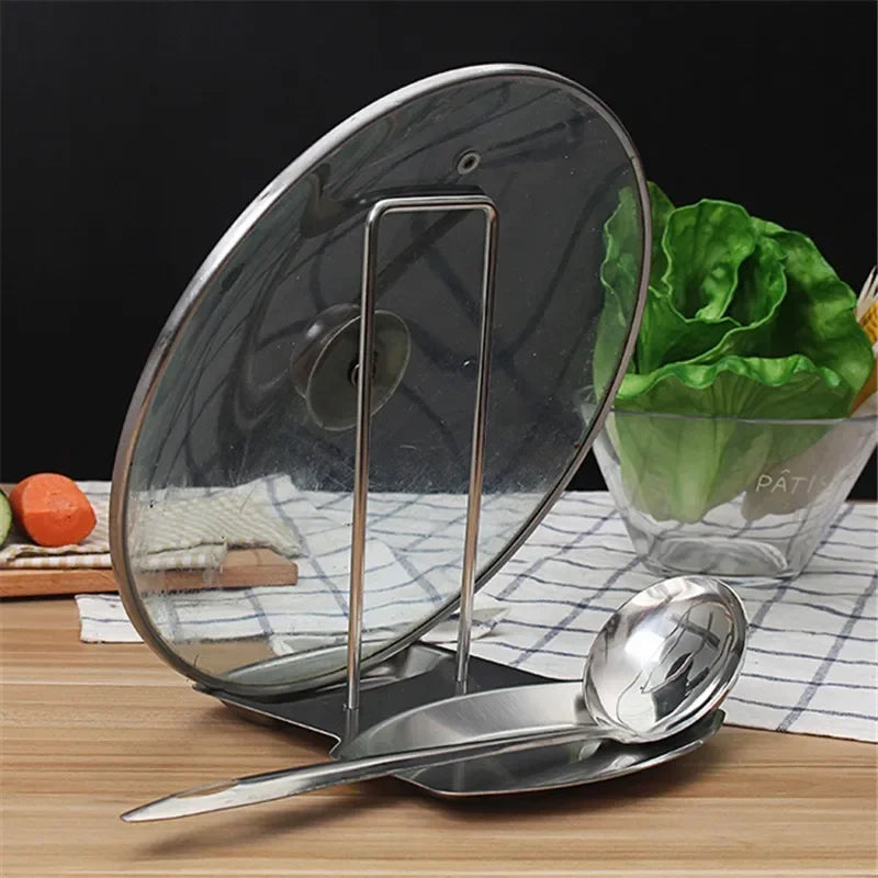 Stainless Steel Pot Lid & Spoon Holder Drain Rack Kitchen Kitchen Lid Rack Nixie