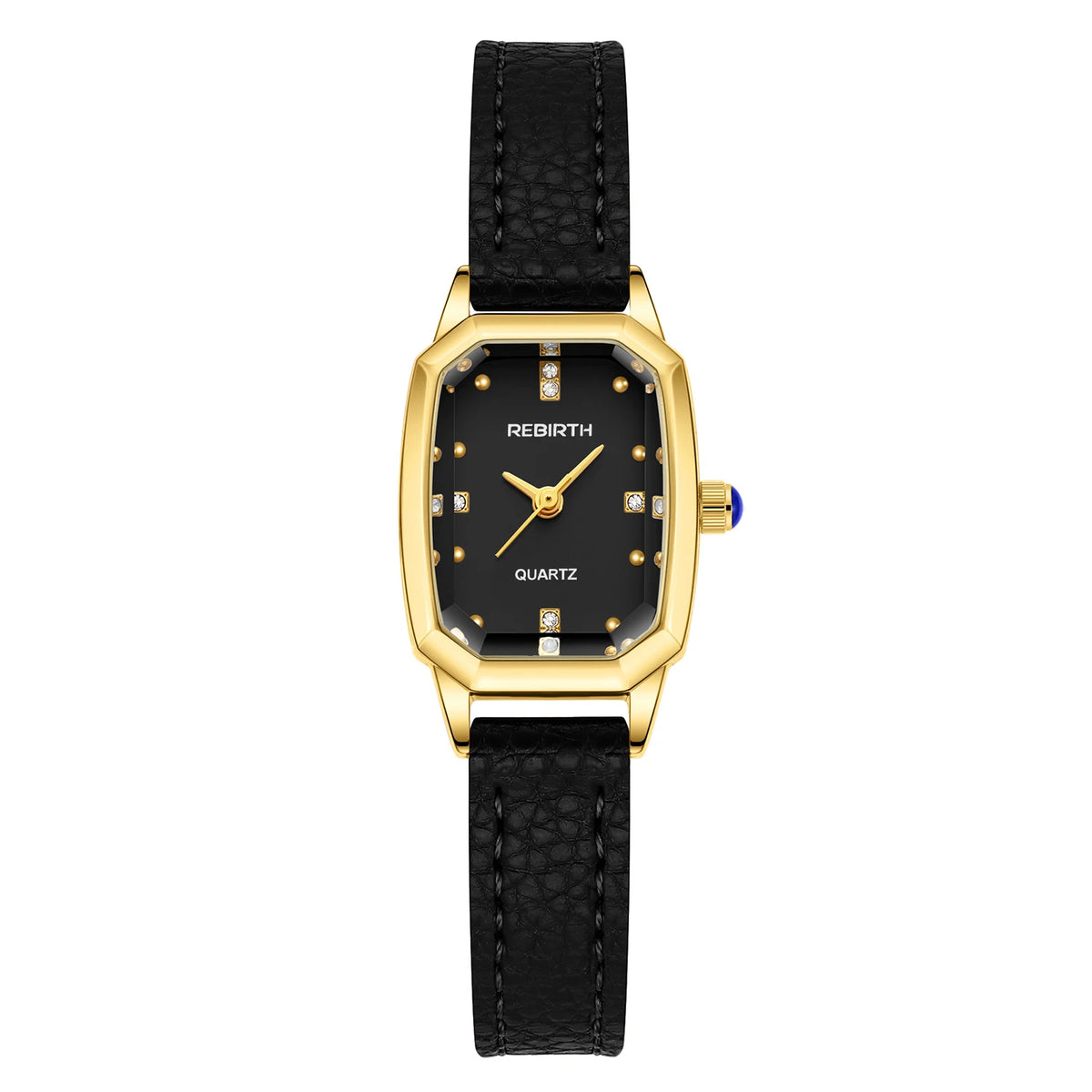 REBIRTH Retro Korean Fashion Leather Quartz Watch | Daily Wear Quartz Fashion Watch Nixie black