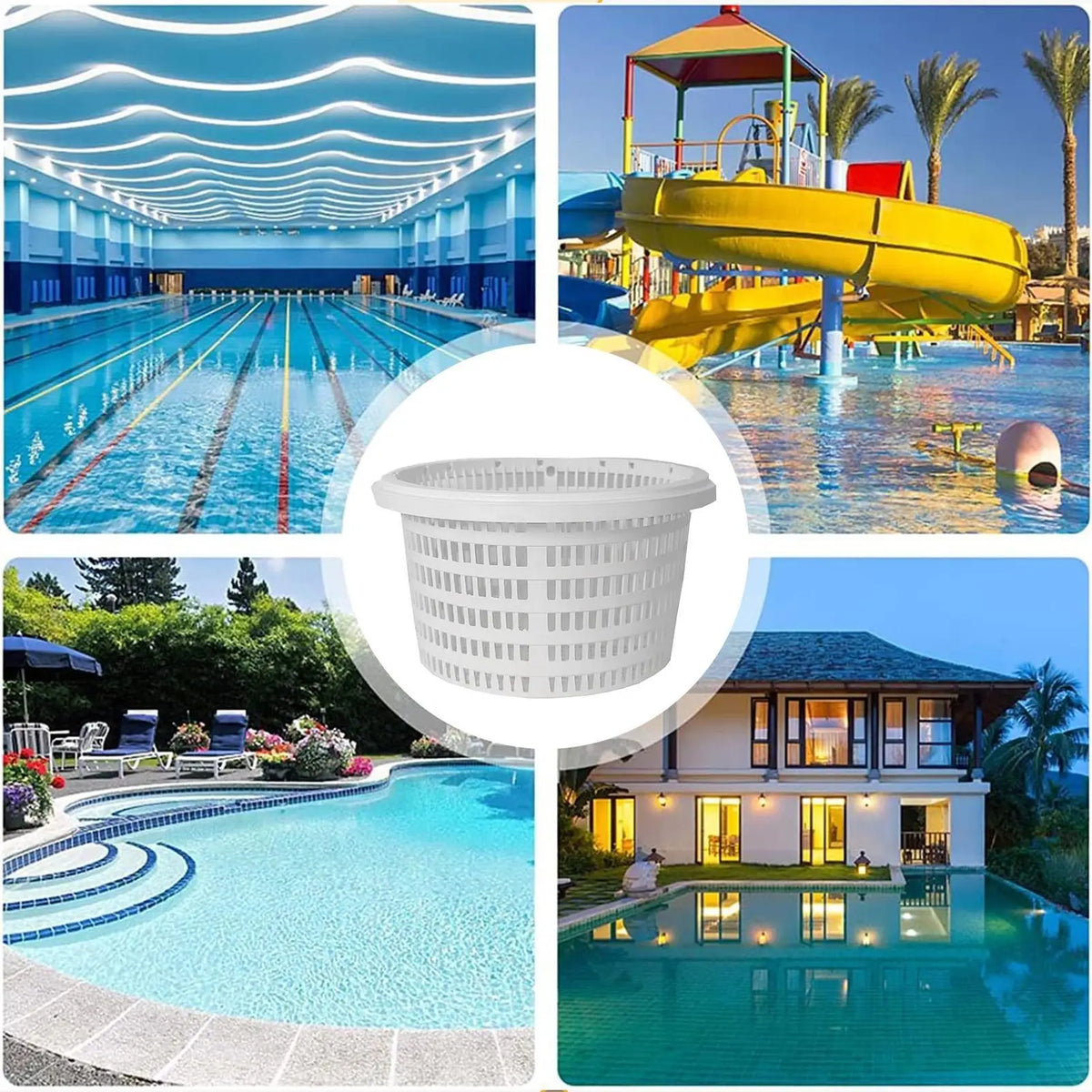 Pool Skimmer Basket with Handle – PVC Replacement for Pools