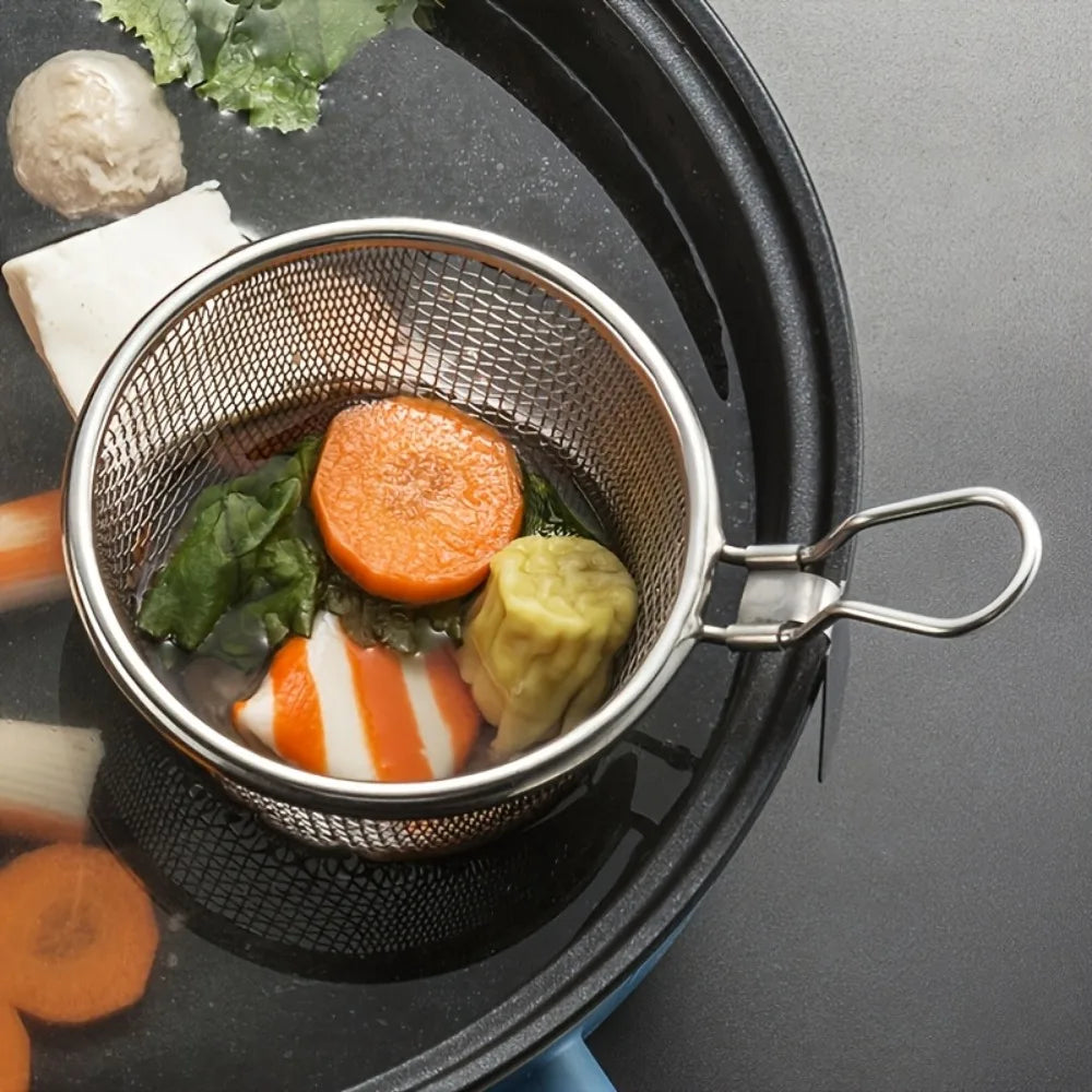 32cm Stainless Steel Hot Pot Divider & Strainer Basket Set Cookware Set Nixie
