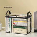 Foldable Large Capacity Book Storage Box – Transparent Waterproof Book Storage Organizer Nixie black large size