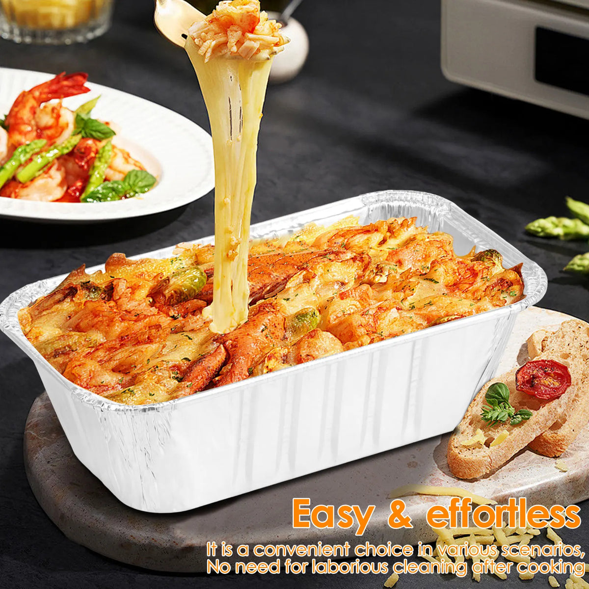 100-Pack Aluminum Foil Loaf Pans – Non-Stick Baking Trays Foil Loaf Baking Pans Nixie