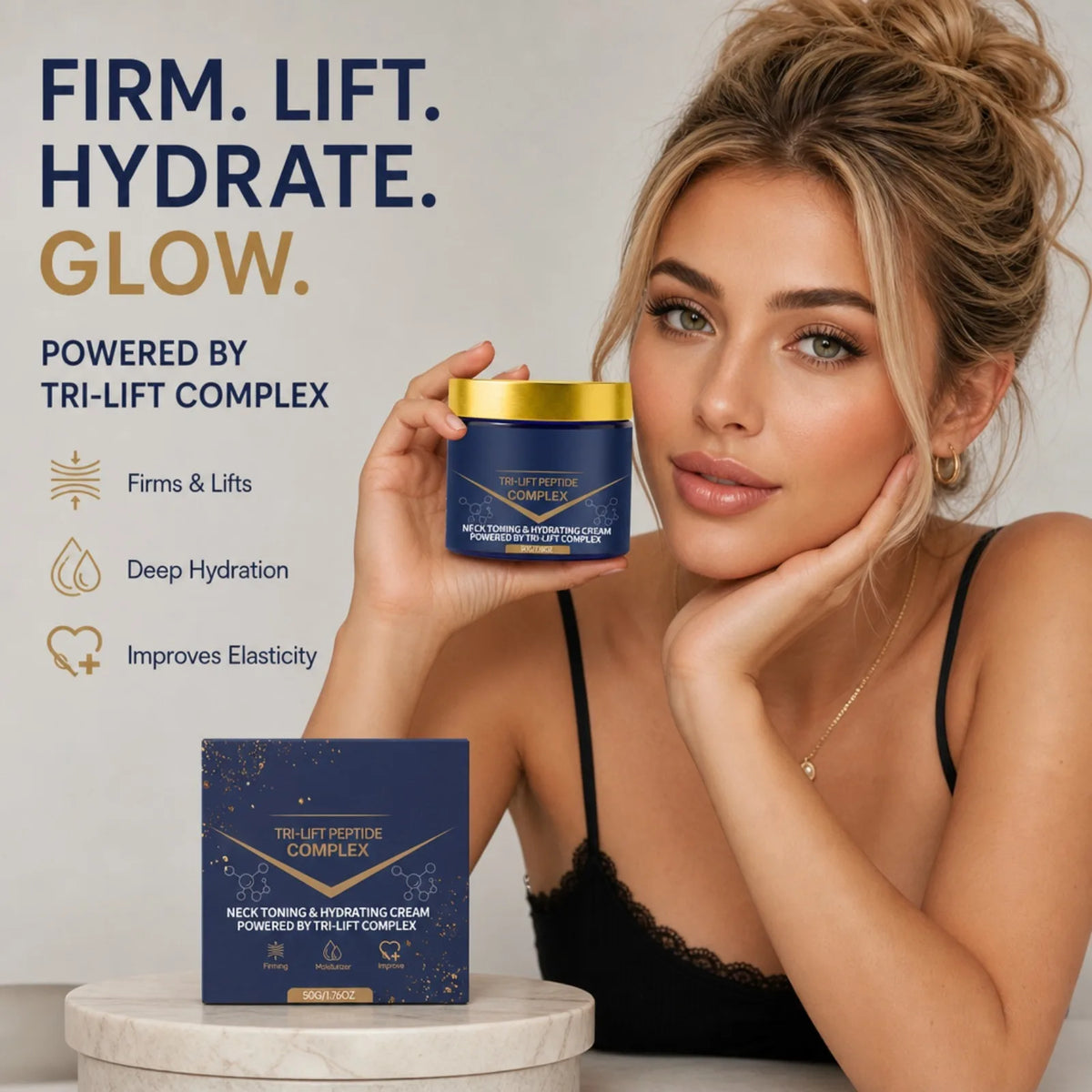 TRI-LIFT Peptide Neck Cream – Firming & Hydrating Skincare Neck Firming Cream Nixie