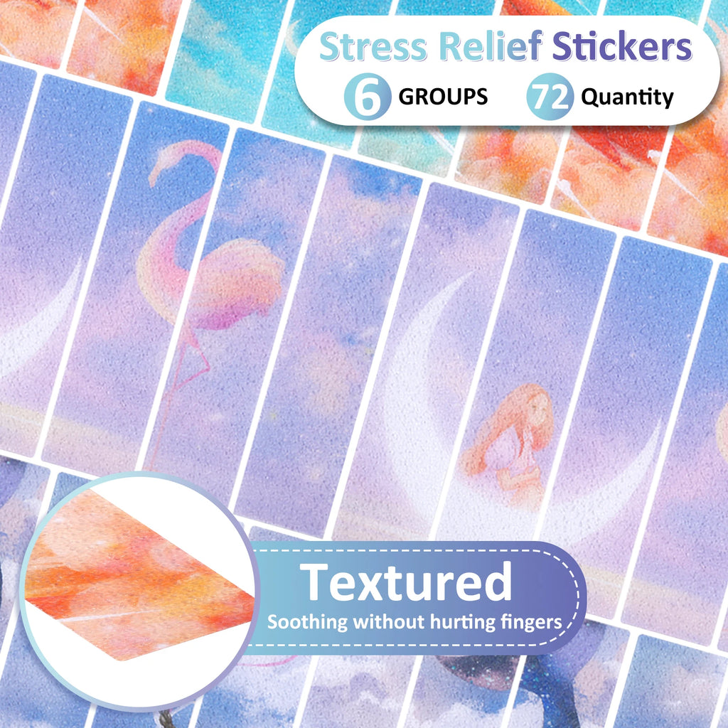 72Pcs Reusable Tactile Sensory Stickers – Textured Strong Adhesive Decorative Stickers Nixie