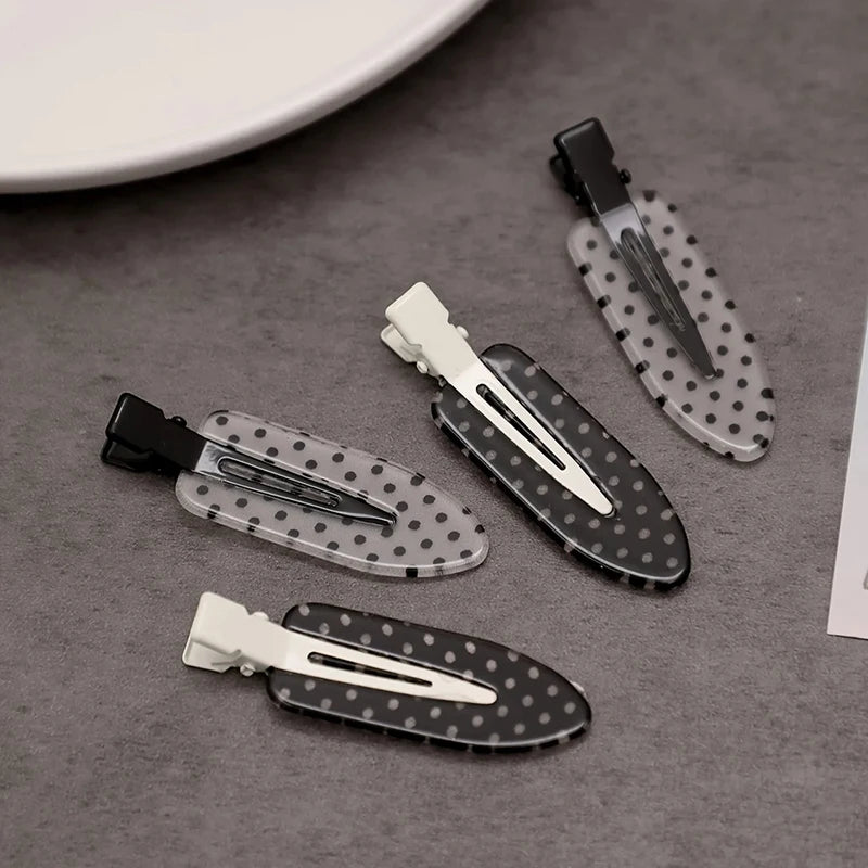 Black & White Polka Dot Acrylic Hair Clip | Minimalist Barrette Hair Clip Barrette Nixie