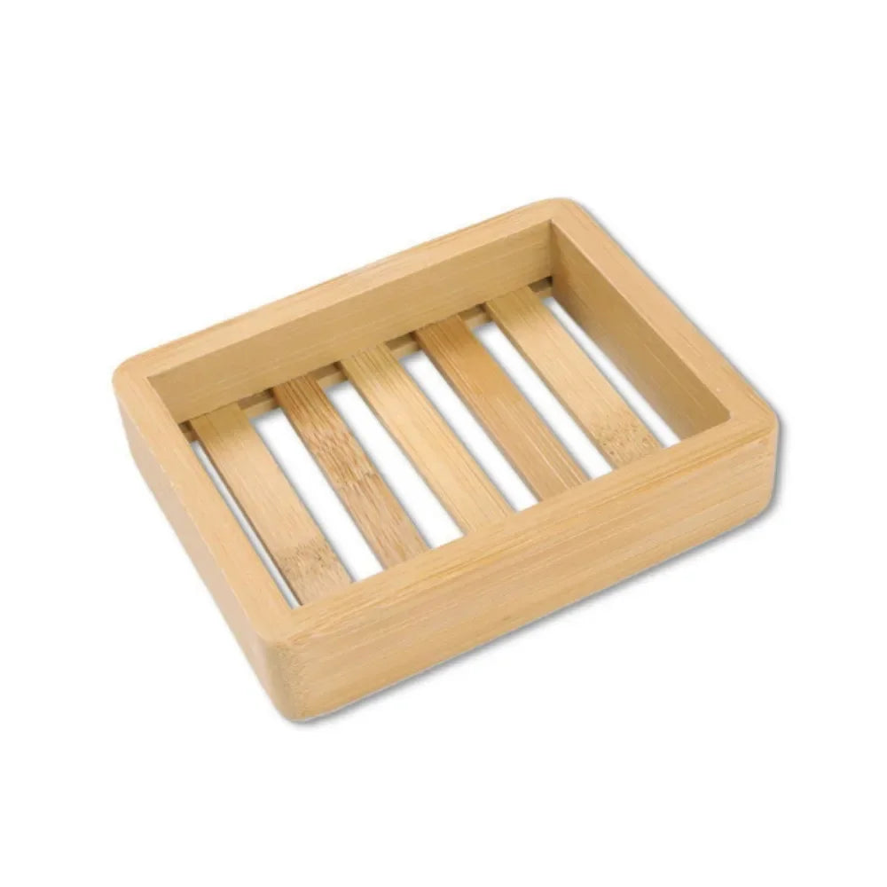 Bamboo Wood Soap Dish with Drain – Sky Blue Bathroom Holder Soap Dish Nixie
