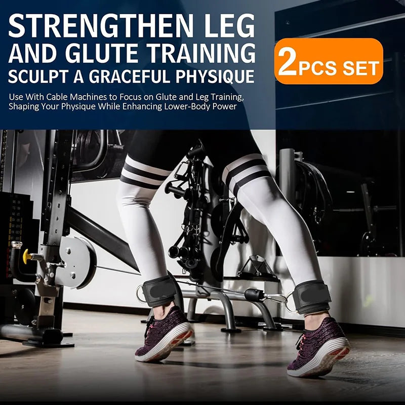 2PCS Padded Cable Ankle Straps – Glute Kickback & Leg Training