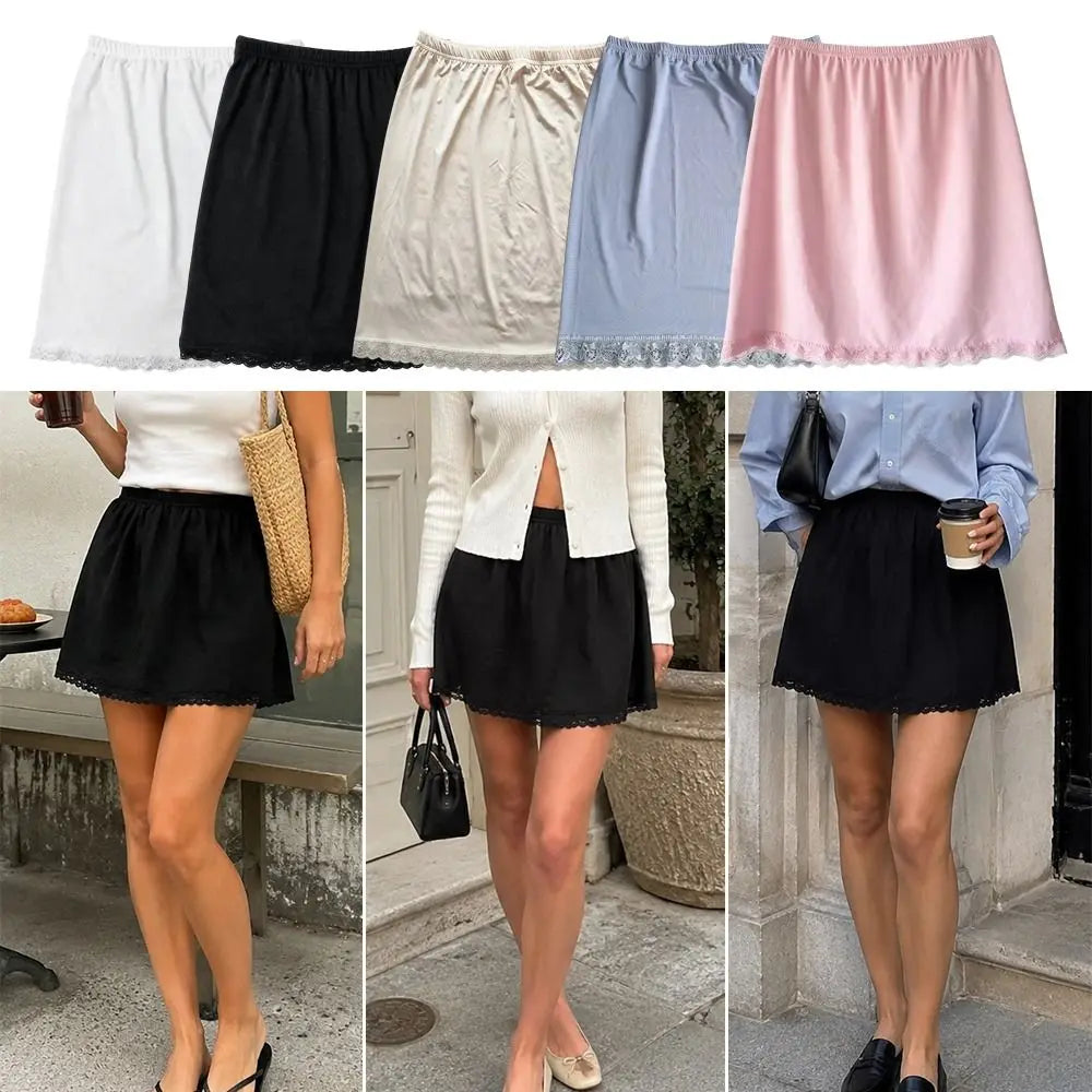 Women's Lace Half Slip Underskirt – Lightweight Anti-Sheer Liner Half Slip Underskirt Nixie