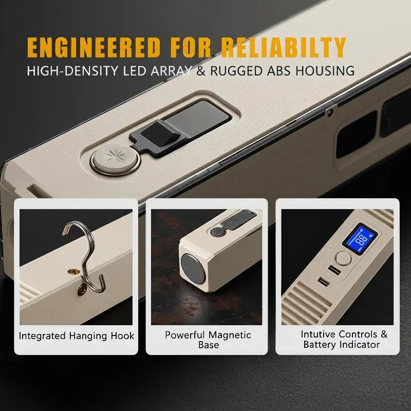 Rechargeable LED Camping Light Bar – Magnetic, 4 Modes, 3 Sizes LED Camping Light Nixie