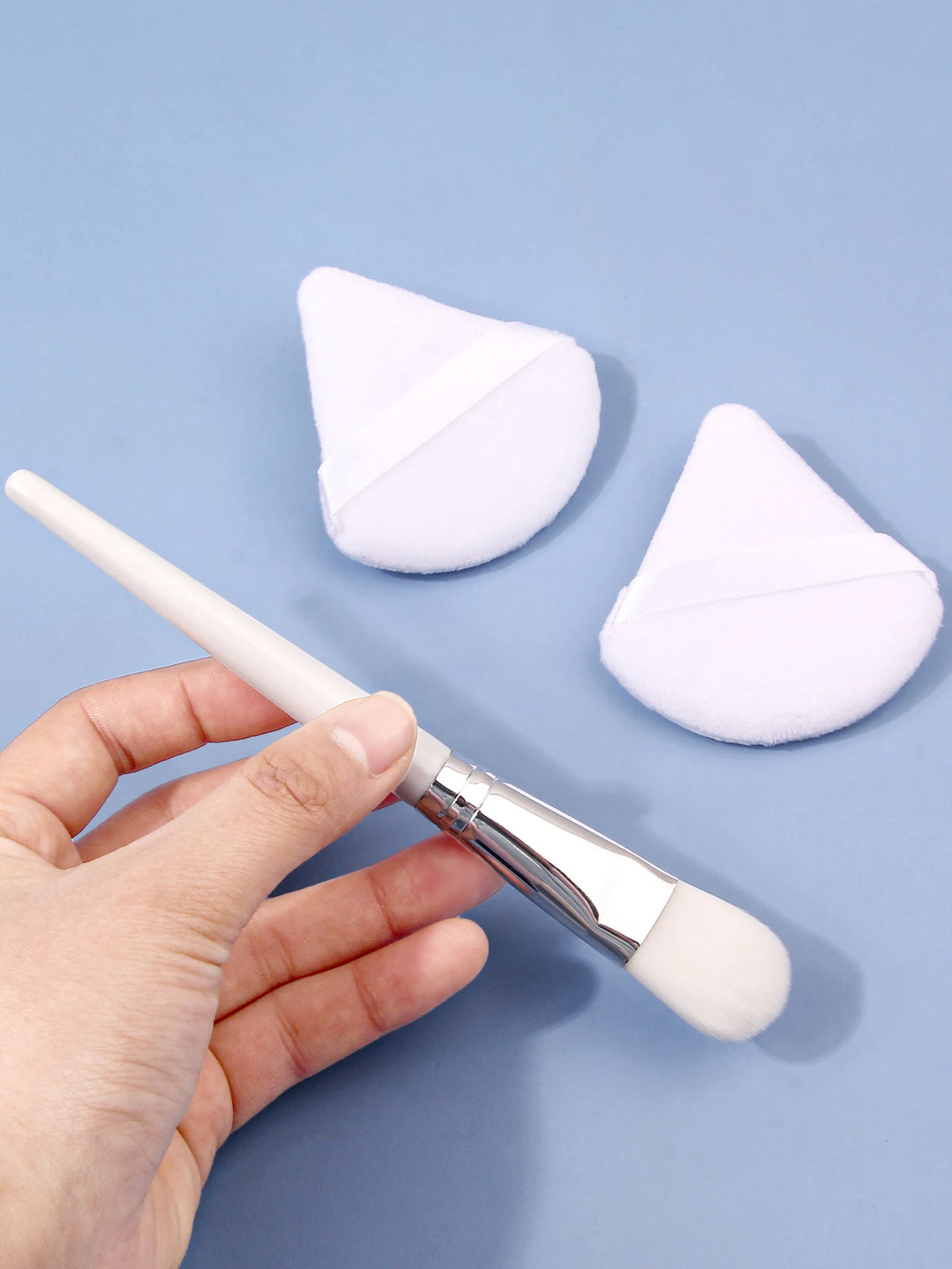 Facial Mask Brush Set – Foundation, Sponge & Powder Puff